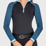 Kastel Denmark Sailor Blue and Black Color Block Long Sleeve 1/4 Zip Sun Shirt - Kastel Denmark - Equiluxe Tack