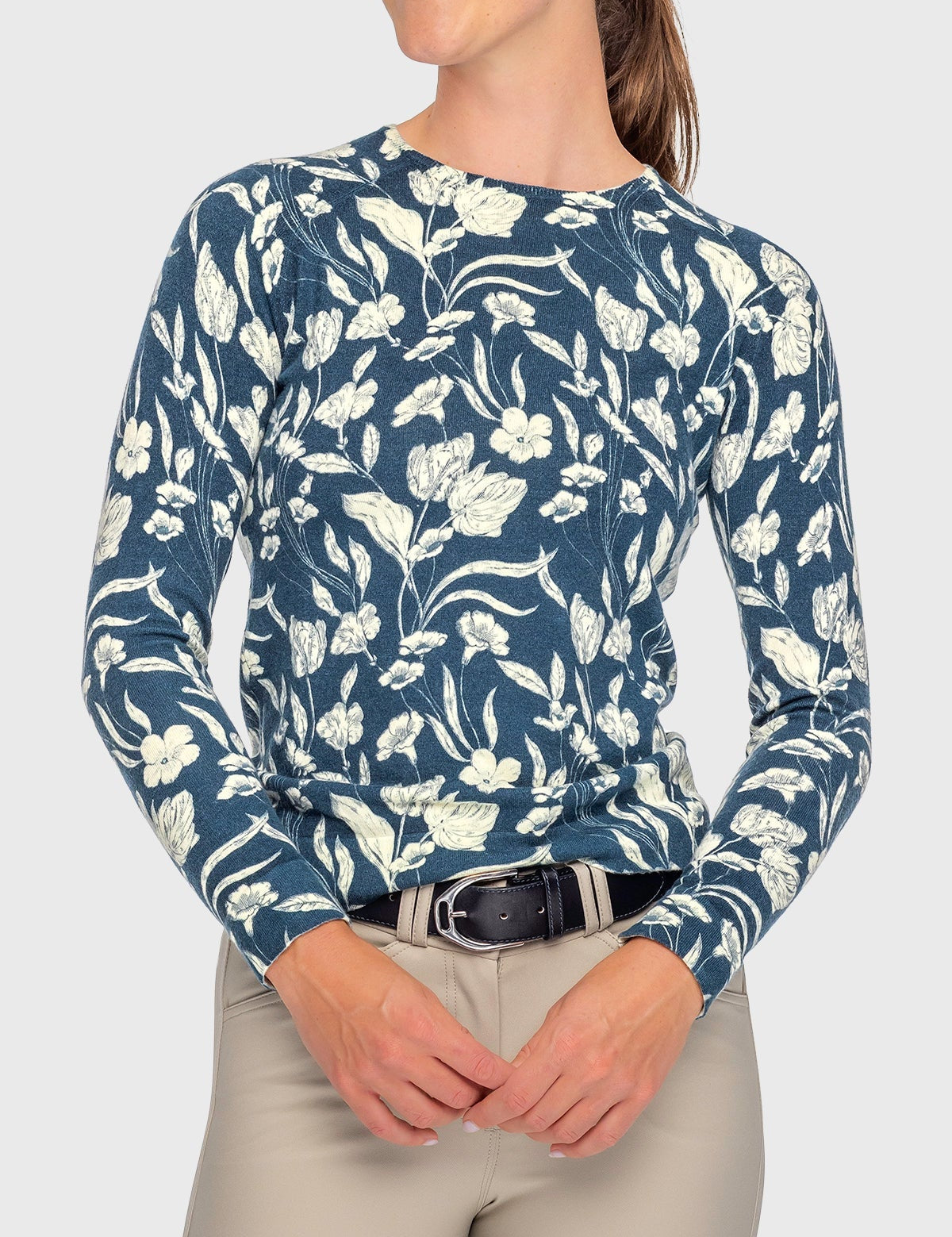 Kastel Denmark Sailor Blue French Tulip Crewneck Sweater - Kastel Denmark - Equiluxe Tack