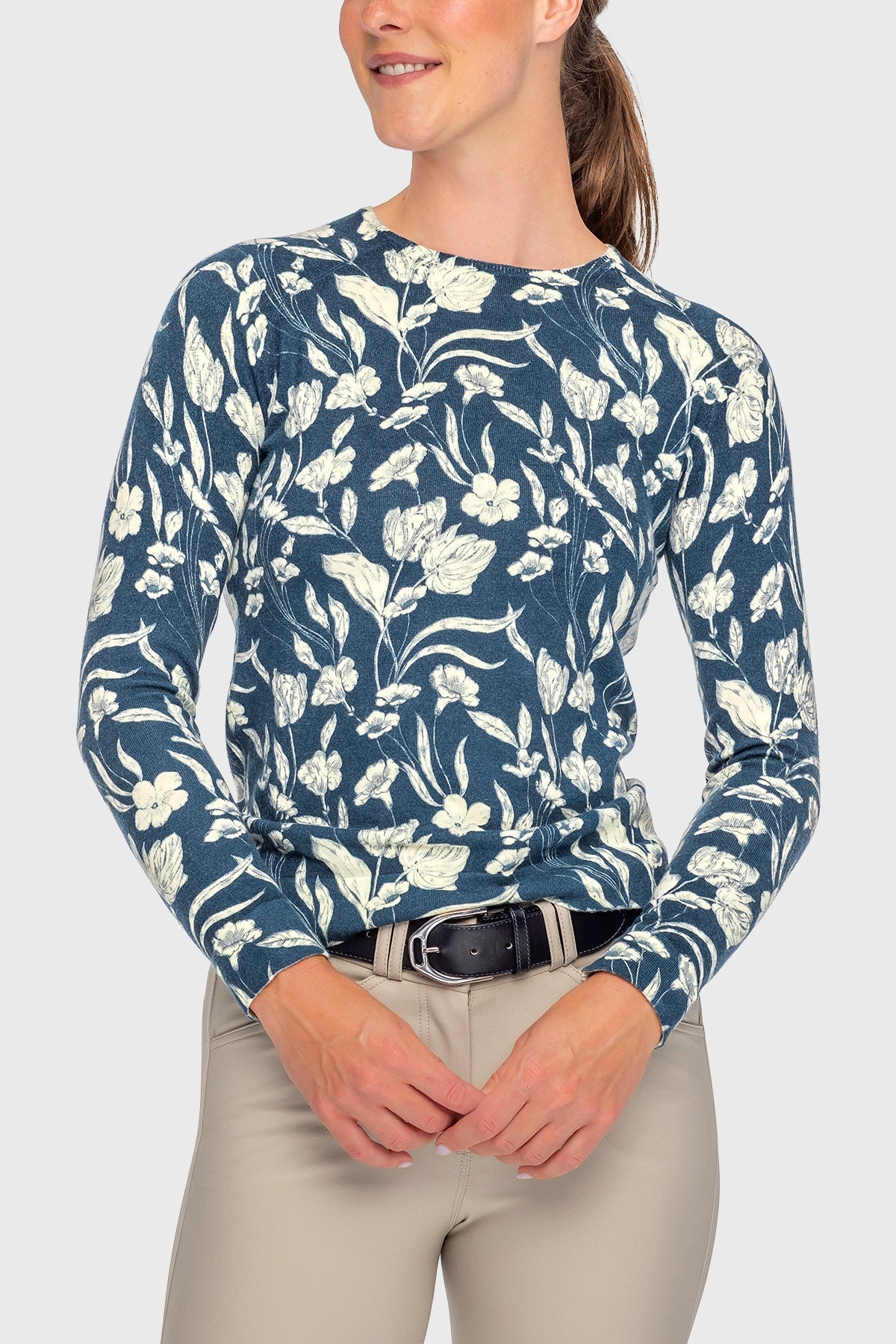 Kastel Denmark Sailor Blue French Tulip Crewneck Sweater - Kastel Denmark - Equiluxe Tack