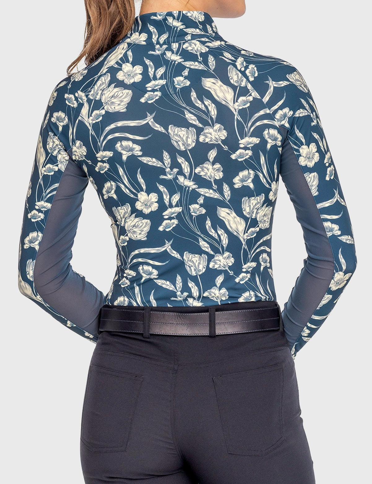 Kastel Denmark Sailor Blue French Tulip Long Sleeve 1/4 Zip Sun Shirt - Kastel Denmark - Equiluxe Tack