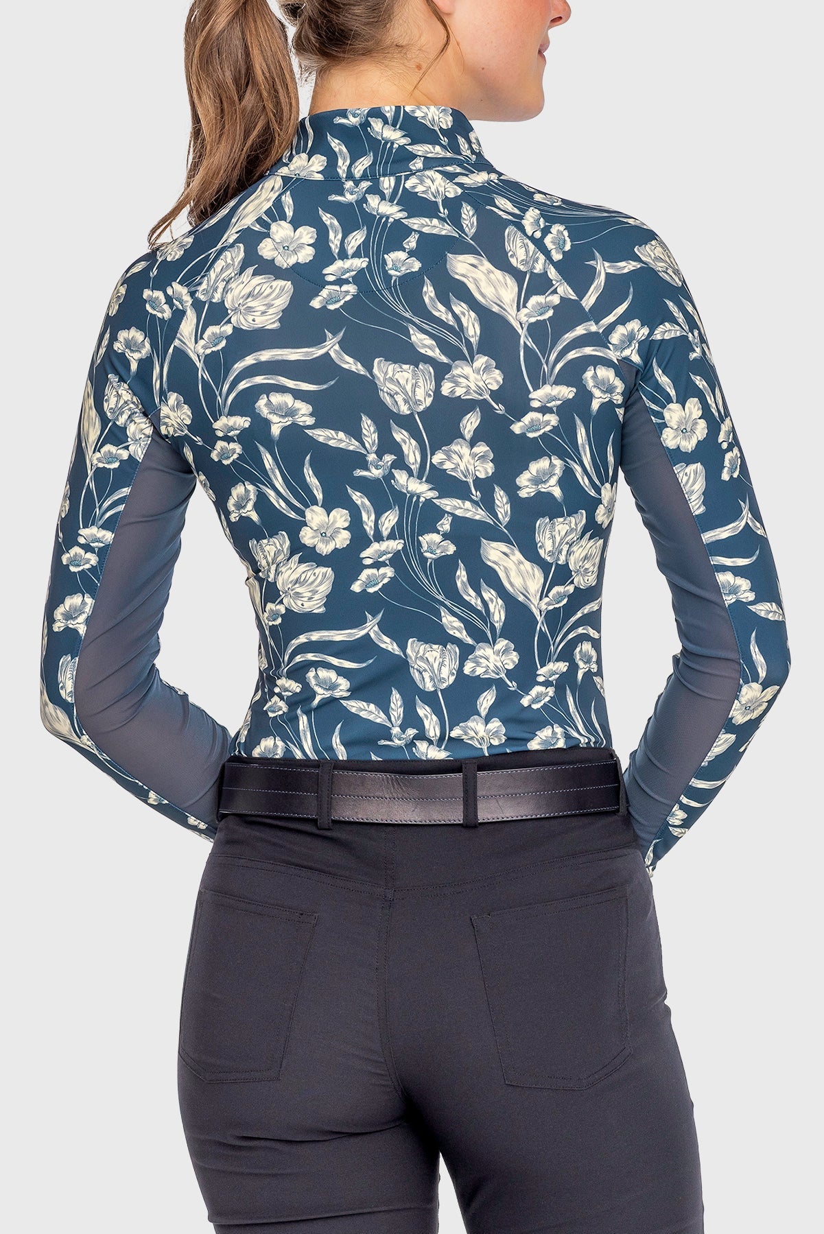 Kastel Denmark Sailor Blue French Tulip Long Sleeve 1/4 Zip Sun Shirt - Kastel Denmark - Equiluxe Tack