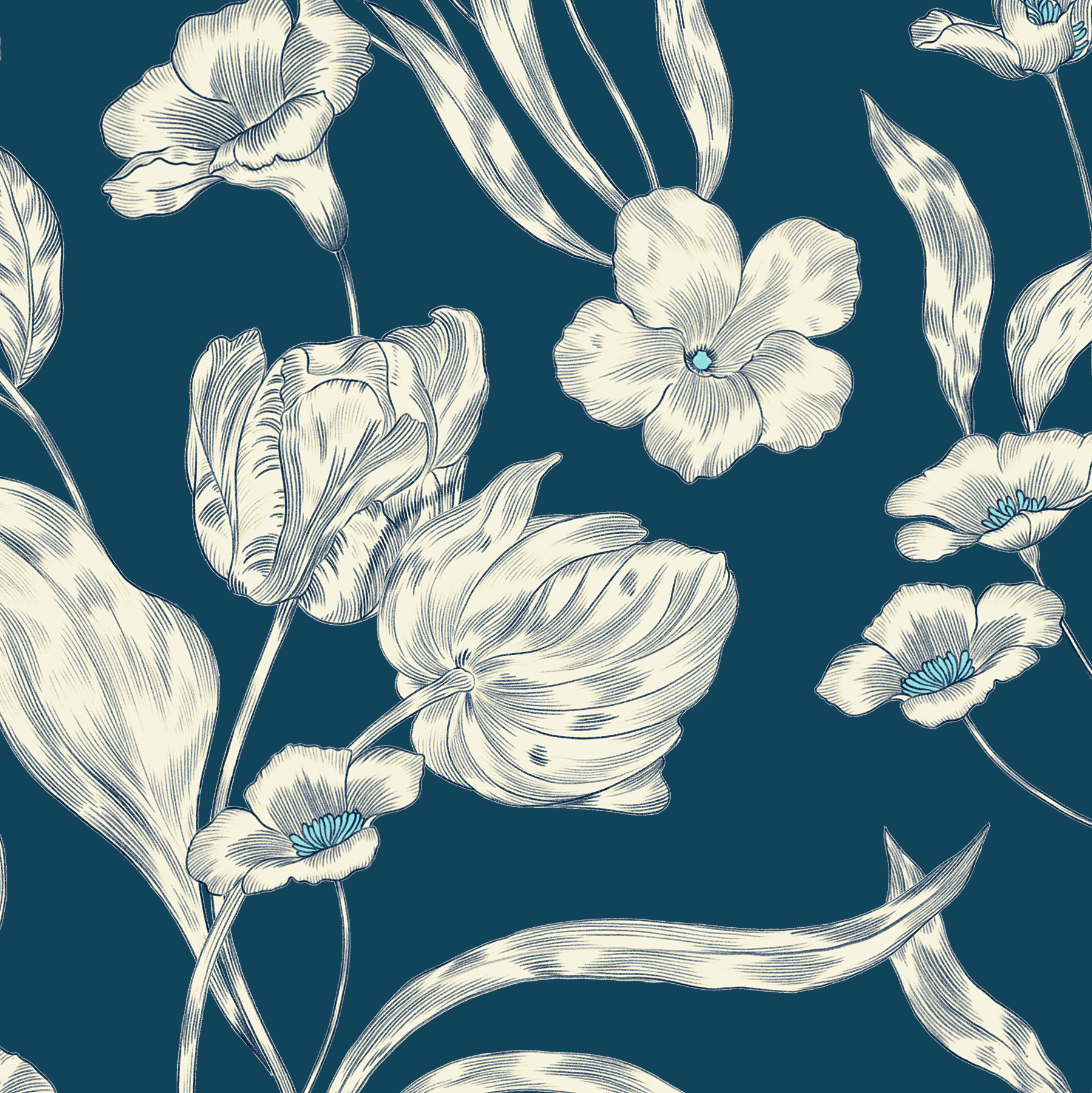 Kastel Denmark Sailor Blue French Tulip Long Sleeve 1/4 Zip Sun Shirt - Kastel Denmark - Equiluxe Tack