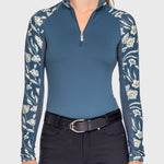 Kastel Denmark Sailor Blue French Tulip Raglan Long Sleeve 1/4 Zip Sun Shirt - Kastel Denmark - Equiluxe Tack
