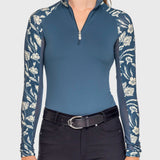 Kastel Denmark Sailor Blue French Tulip Raglan Long Sleeve 1/4 Zip Sun Shirt - Kastel Denmark - Equiluxe Tack
