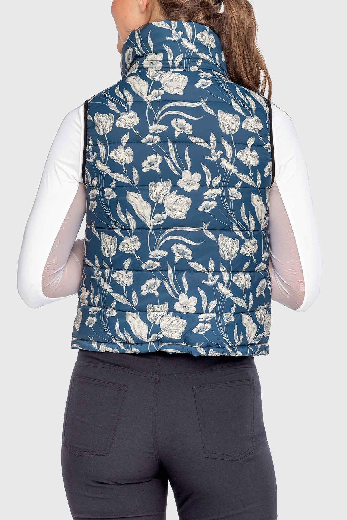 Kastel Denmark Sailor Blue French Tulip Reversible Puffer Vest w/Sailor Blue Reverse - Kastel Denmark - Equiluxe Tack