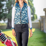 Kastel Denmark Sailor Blue French Tulip Reversible Puffer Vest w/Sailor Blue Reverse - Kastel Denmark - Equiluxe Tack