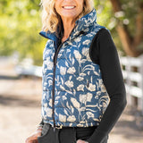Kastel Denmark Sailor Blue French Tulip Reversible Puffer Vest w/Sailor Blue Reverse - Kastel Denmark - Equiluxe Tack