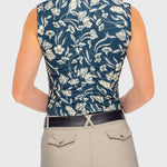 Kastel Denmark Sailor Blue French Tulip Ruched Back Sleeveless 1/4 Zip Sun Shirt - Kastel Denmark - Equiluxe Tack