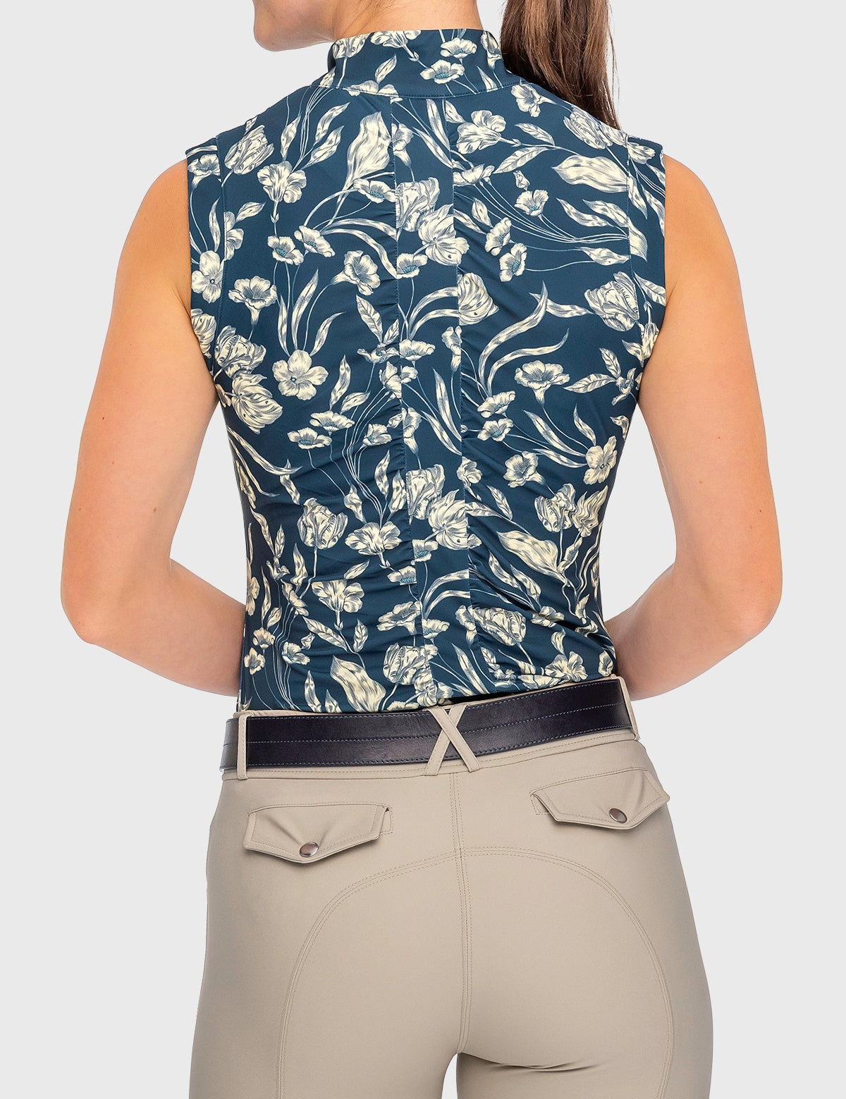 Kastel Denmark Sailor Blue French Tulip Ruched Back Sleeveless 1/4 Zip Sun Shirt - Kastel Denmark - Equiluxe Tack