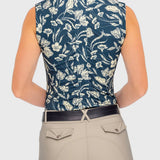 Kastel Denmark Sailor Blue French Tulip Ruched Back Sleeveless 1/4 Zip Sun Shirt - Kastel Denmark - Equiluxe Tack