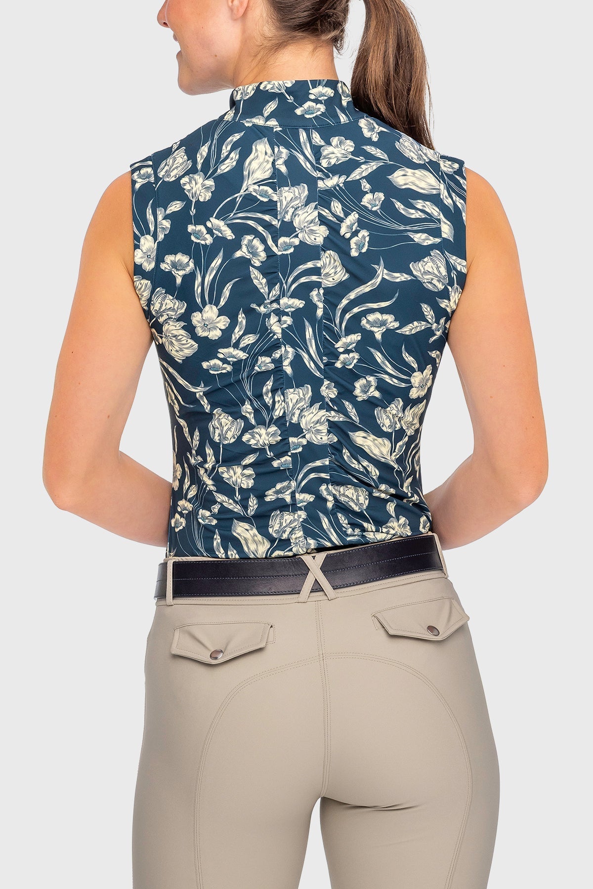 Kastel Denmark Sailor Blue French Tulip Ruched Back Sleeveless 1/4 Zip Sun Shirt - Kastel Denmark - Equiluxe Tack