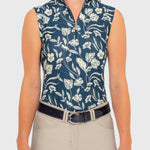 Kastel Denmark Sailor Blue French Tulip Ruched Back Sleeveless 1/4 Zip Sun Shirt - Kastel Denmark - Equiluxe Tack