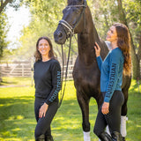 Kastel Denmark Sailor Blue with Black "Equestrian" Crewneck Sweater - Kastel Denmark - Equiluxe Tack