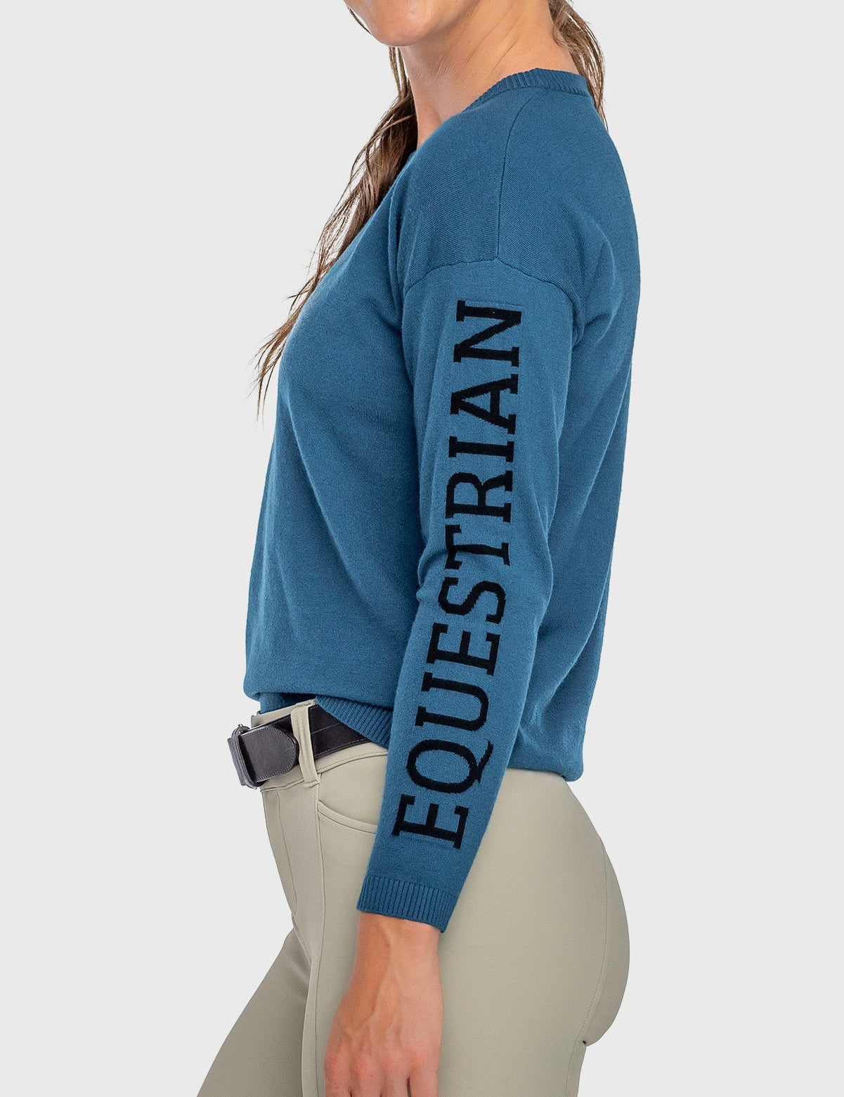 Kastel Denmark Sailor Blue with Black "Equestrian" Crewneck Sweater - Kastel Denmark - Equiluxe Tack