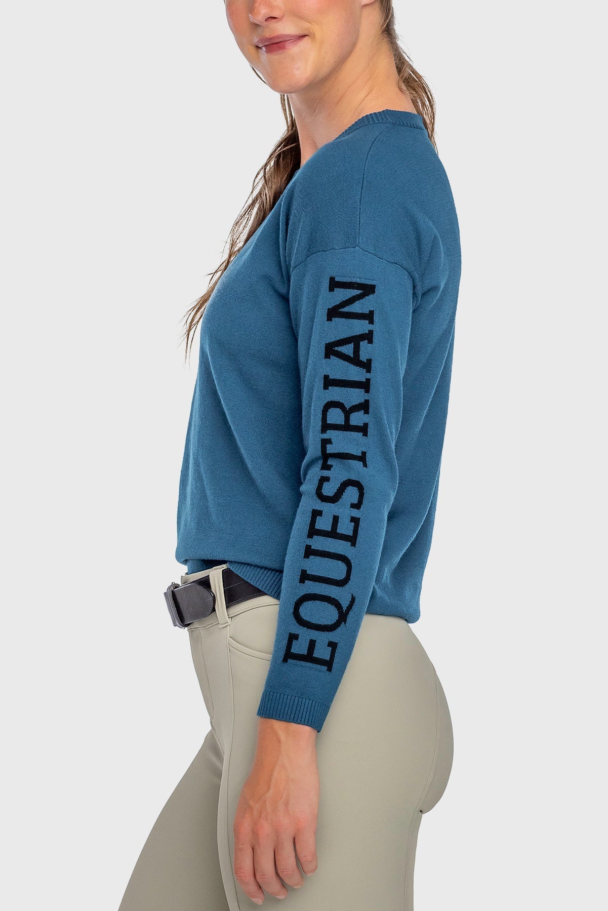 Kastel Denmark Sailor Blue with Black "Equestrian" Crewneck Sweater - Kastel Denmark - Equiluxe Tack