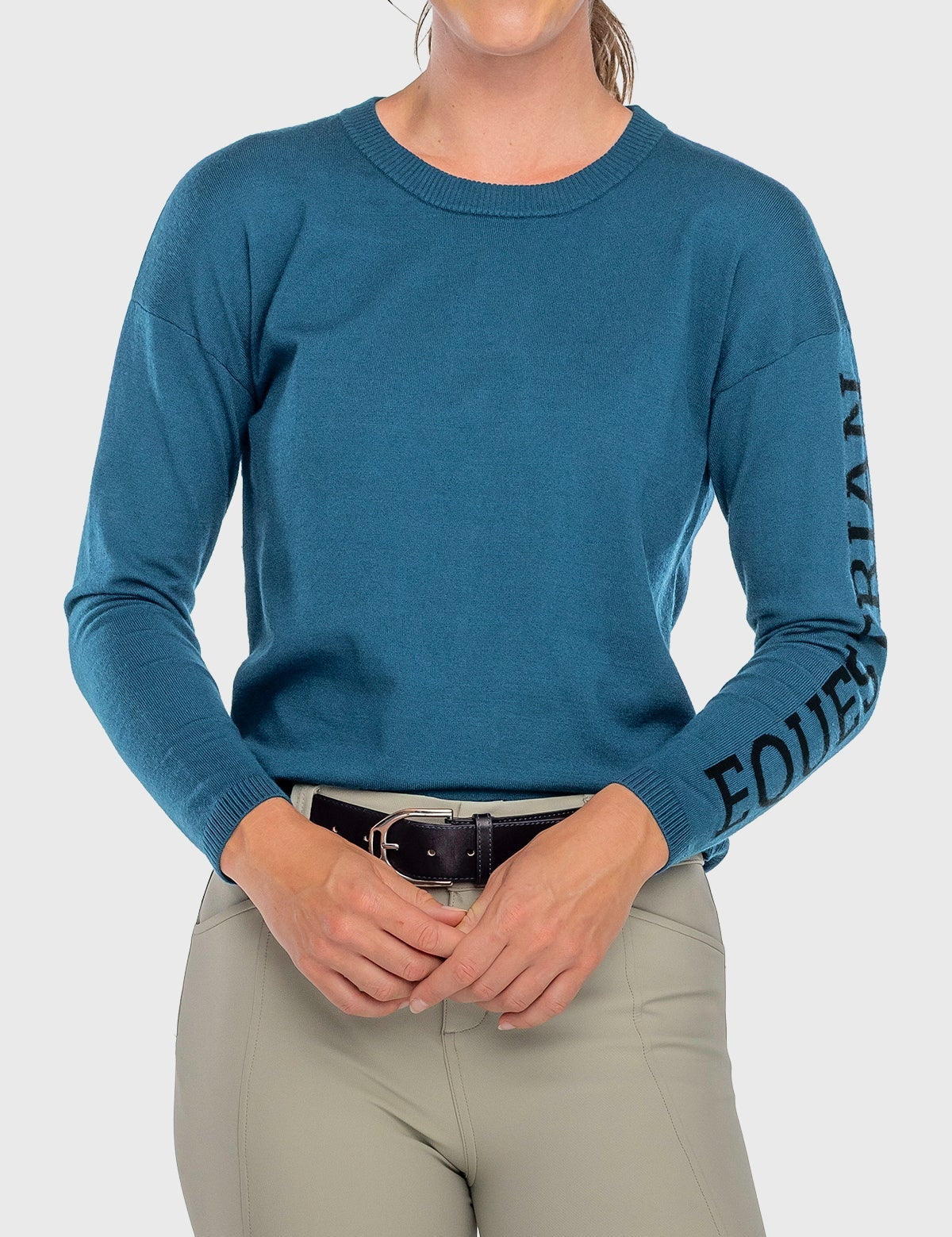 Kastel Denmark Sailor Blue with Black "Equestrian" Crewneck Sweater - Kastel Denmark - Equiluxe Tack