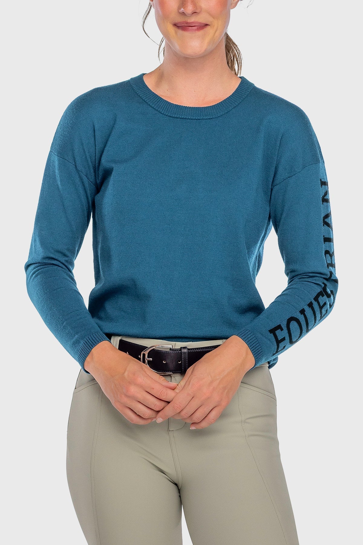 Kastel Denmark Sailor Blue with Black "Equestrian" Crewneck Sweater - Kastel Denmark - Equiluxe Tack