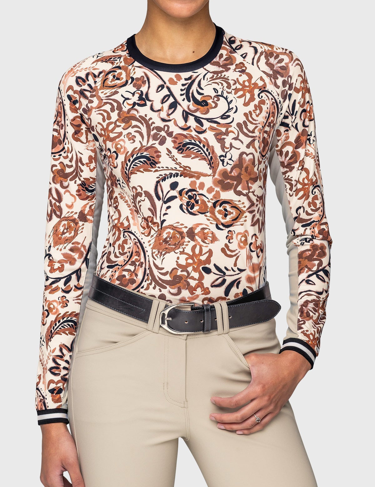 Kastel Denmark Sienna Ikat Long Sleeve Crewneck Sun Shirt w/Striped Cuffs - Kastel Denmark - Equiluxe Tack