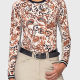 Kastel Denmark Sienna Ikat Long Sleeve Crewneck Sun Shirt w/Striped Cuffs - Kastel Denmark - Equiluxe Tack