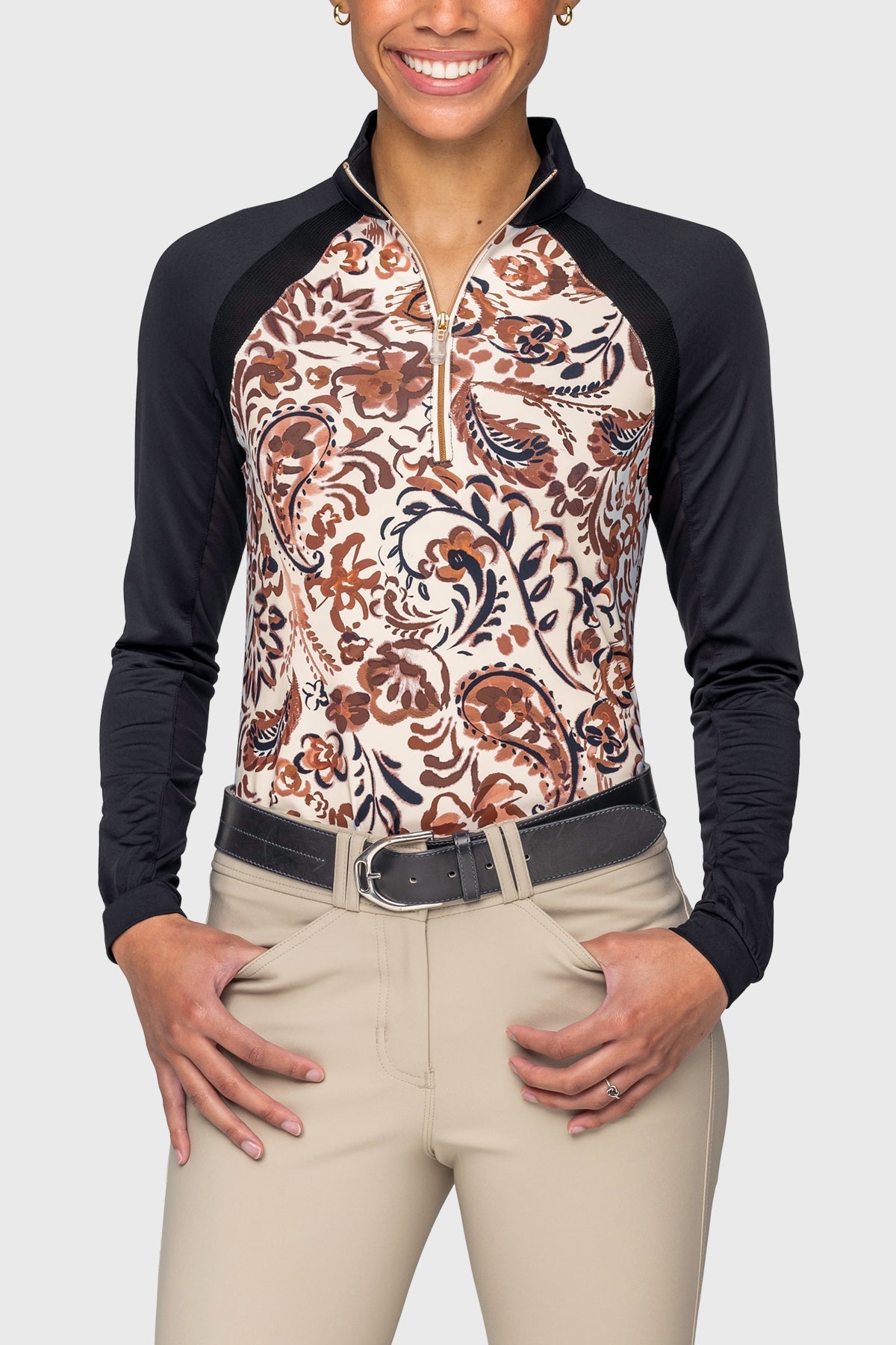 Kastel Denmark Sienna Ikat Performance Raglan Long Sleeve 1/4 Zip Sun Shirt - Kastel Denmark - Equiluxe Tack
