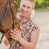 Kastel Denmark Sienna Ikat W/ Rose Gold Cap Sleeve 1/4 Zip Sun Shirt - Kastel Denmark - Equiluxe Tack