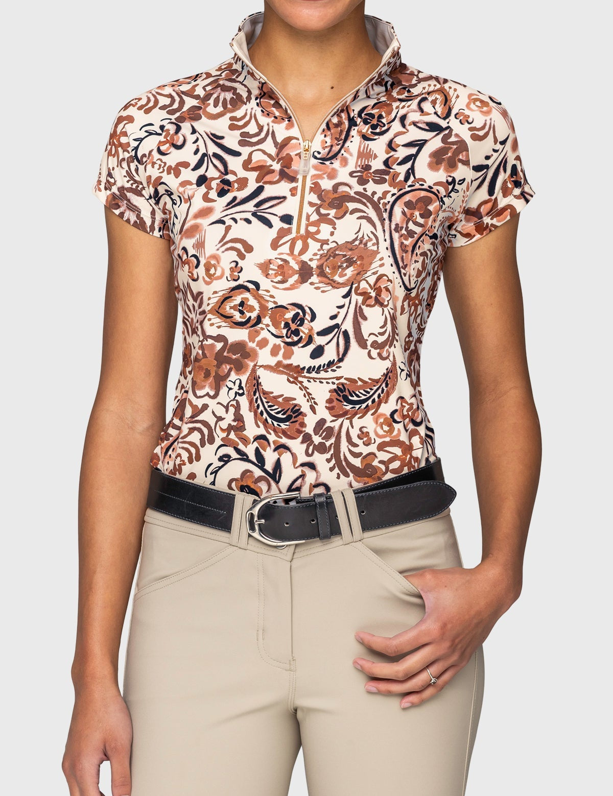 Kastel Denmark Sienna Ikat W/ Rose Gold Cap Sleeve 1/4 Zip Sun Shirt - Kastel Denmark - Equiluxe Tack