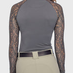 Kastel Denmark Slate Floral Lace Raglan 1/4 Zip Sun Shirt - Kastel Denmark - Equiluxe Tack