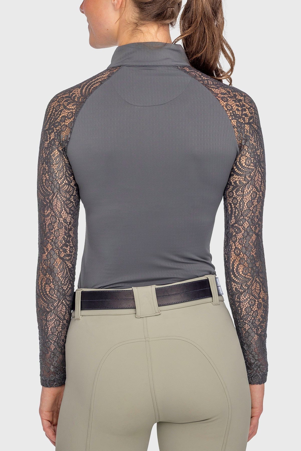 Kastel Denmark Slate Floral Lace Raglan 1/4 Zip Sun Shirt - Kastel Denmark - Equiluxe Tack