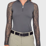 Kastel Denmark Slate Floral Lace Raglan 1/4 Zip Sun Shirt - Kastel Denmark - Equiluxe Tack