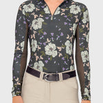 Kastel Denmark Slate Garden Rose Long Sleeve 1/4 Zip Sun Shirt - Kastel Denmark - Equiluxe Tack