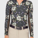 Kastel Denmark Slate Garden Rose Long Sleeve 1/4 Zip Sun Shirt - Kastel Denmark - Equiluxe Tack