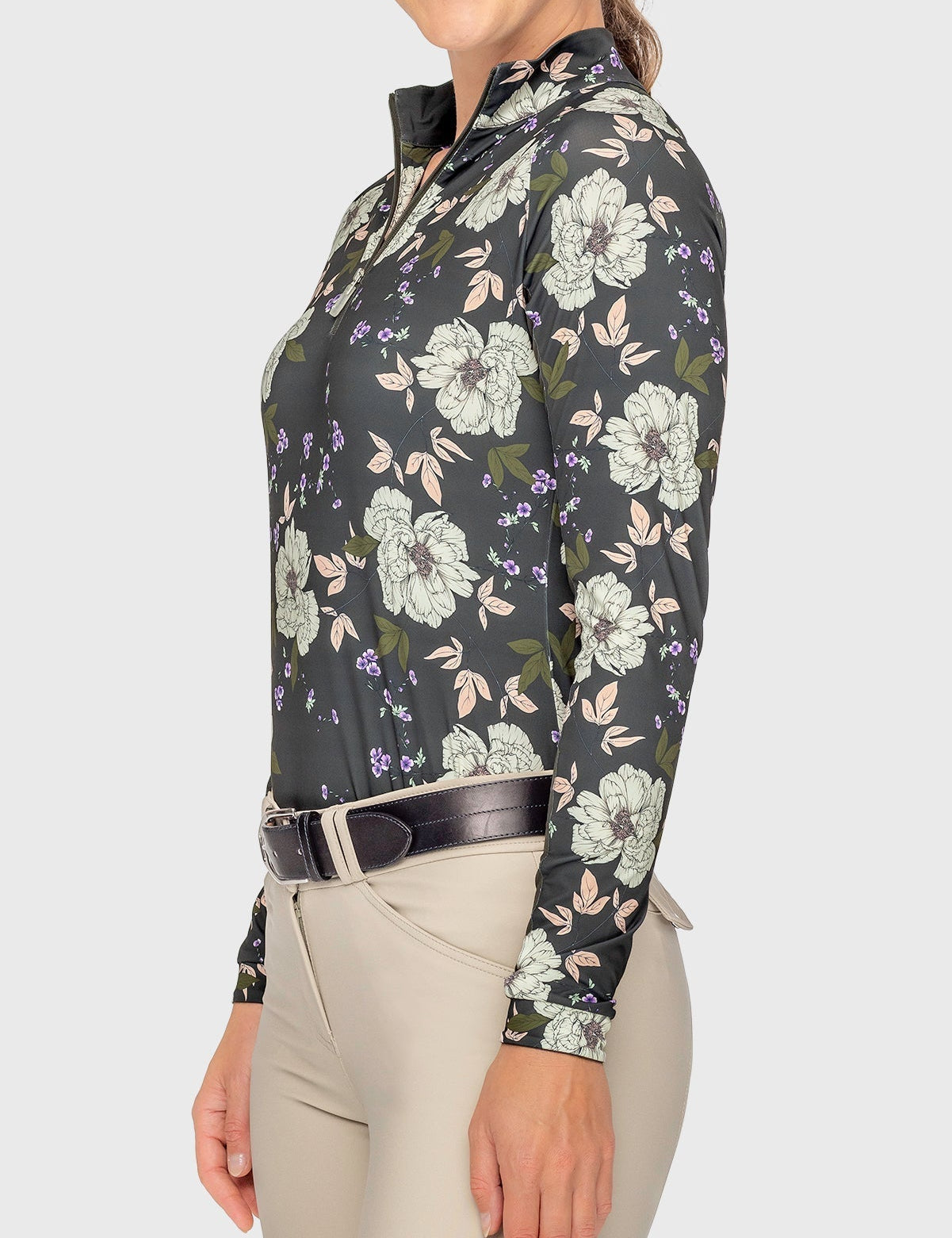 Kastel Denmark Slate Garden Rose Long Sleeve 1/4 Zip Sun Shirt - Kastel Denmark - Equiluxe Tack