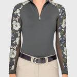 Kastel Denmark Slate Garden Rose Long Sleeve Raglan 1/4 Zip Sun Shirt - Kastel Denmark - Equiluxe Tack