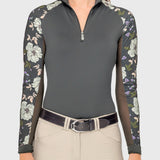 Kastel Denmark Slate Garden Rose Long Sleeve Raglan 1/4 Zip Sun Shirt - Kastel Denmark - Equiluxe Tack
