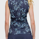 Kastel Denmark Sleeveless Ruched Back Navy Rosebud 1/4 Zip - Kastel Denmark - Equiluxe Tack