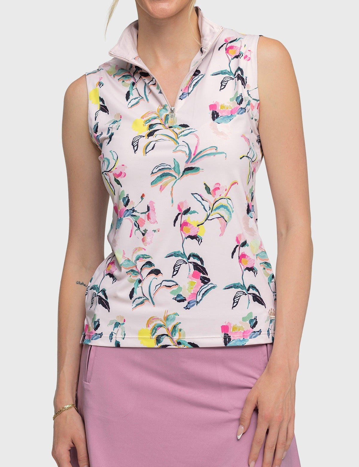 Kastel Denmark Sleeveless Tank Coral Garden Blooms 1/4 Zip - Kastel Denmark - Equiluxe Tack
