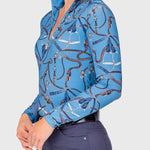 Kastel Denmark Tahoe Blue Belts Long Sleeve 1/4 Zip Sun Shirt - Kastel Denmark - Equiluxe Tack