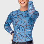 Kastel Denmark Tahoe Blue Belts Long Sleeve Crewneck Sun Shirt - Kastel Denmark - Equiluxe Tack