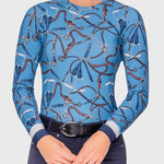 Kastel Denmark Tahoe Blue Belts Long Sleeve Crewneck Sun Shirt - Kastel Denmark - Equiluxe Tack