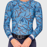 Kastel Denmark Tahoe Blue Belts Long Sleeve Crewneck Sun Shirt - Kastel Denmark - Equiluxe Tack