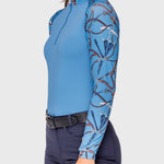 Kastel Denmark Tahoe Blue Belts Long Sleeve Raglan 1/4 Zip Sun Shirt - Kastel Denmark - Equiluxe Tack