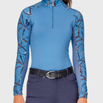 Kastel Denmark Tahoe Blue Belts Long Sleeve Raglan 1/4 Zip Sun Shirt - Kastel Denmark - Equiluxe Tack