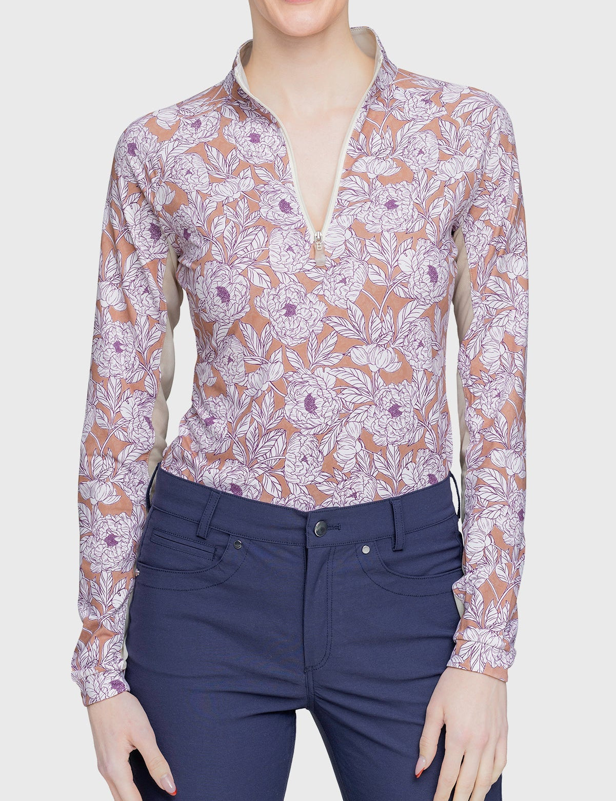 Kastel Denmark Tuscan Wild Rose Long Sleeve 1/4 Zip Shirt - Kastel Denmark - Equiluxe Tack