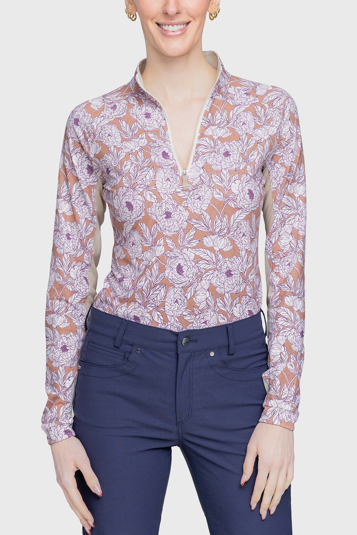 Kastel Denmark Tuscan Wild Rose Long Sleeve 1/4 Zip Shirt - Kastel Denmark - Equiluxe Tack