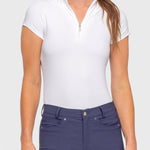 Kastel Denmark White Cap Sleeve 1/4 Zip Sun Shirt - Kastel Denmark - Equiluxe Tack