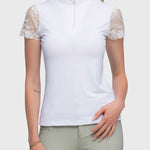 Kastel Denmark White Galloon Lace Short Sleeve Sun Shirt - Kastel Denmark - Equiluxe Tack