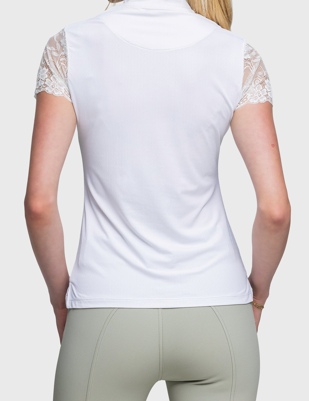Kastel Denmark White Galloon Lace Short Sleeve Sun Shirt - Kastel Denmark - Equiluxe Tack