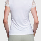 Kastel Denmark White Galloon Lace Short Sleeve Sun Shirt - Kastel Denmark - Equiluxe Tack