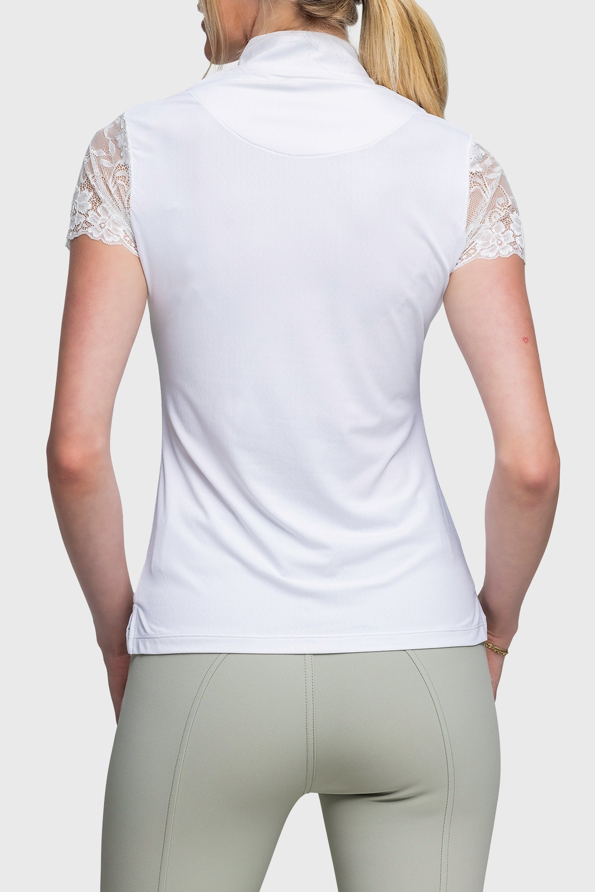 Kastel Denmark White Galloon Lace Short Sleeve Sun Shirt - Kastel Denmark - Equiluxe Tack