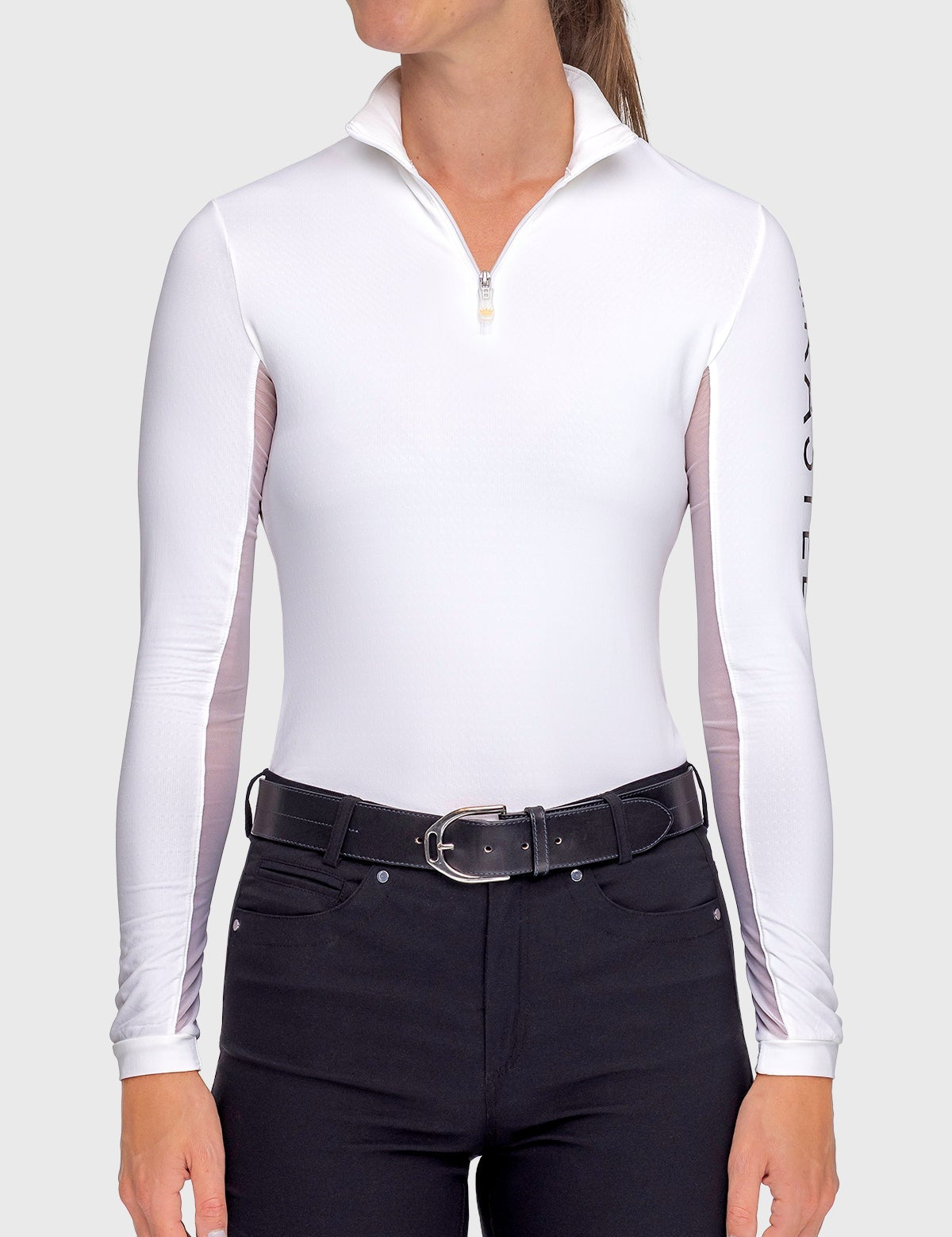 Kastel Denmark White "Kastel" Logo'd Long Sleeve 1/4 Zip Sun Shirt - Kastel Denmark - Equiluxe Tack